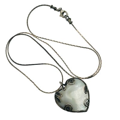 Israel Sterling Mother Of Pearl Heart Pendant. Israel Sterling mother of pearl heart pendant. 9.9g
