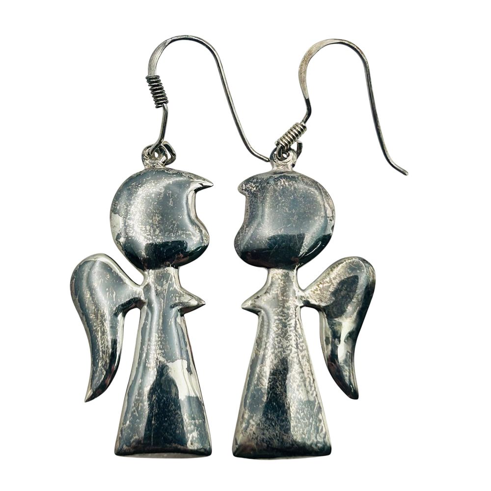 Lot 153: Sterling Angel Hook Back Earrings