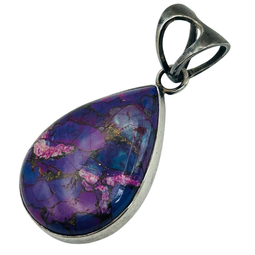 Lot 157: Sterling Purple Copper Turquoise Pendant