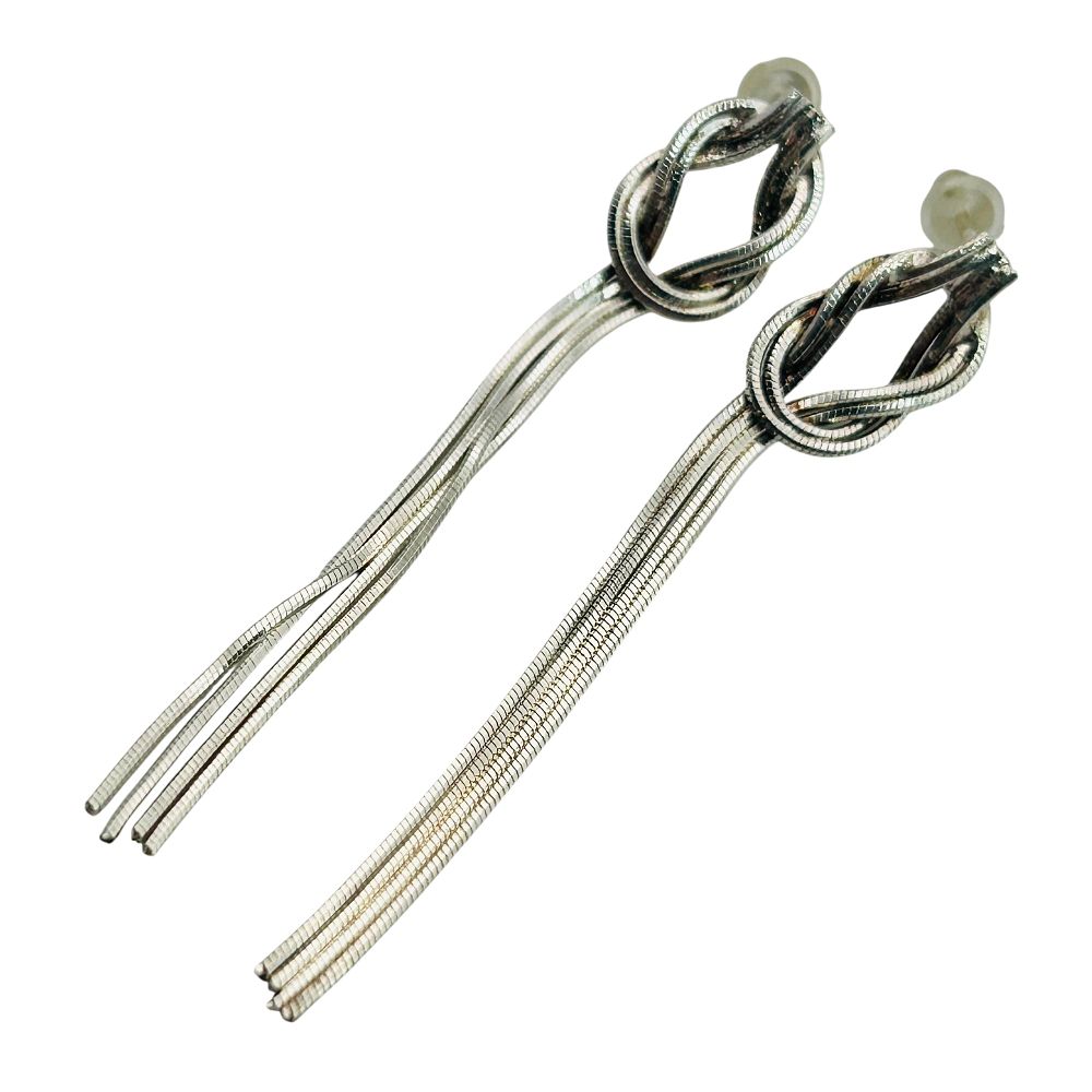 Lot 169: Sterling Snake Chain Stud Earrings