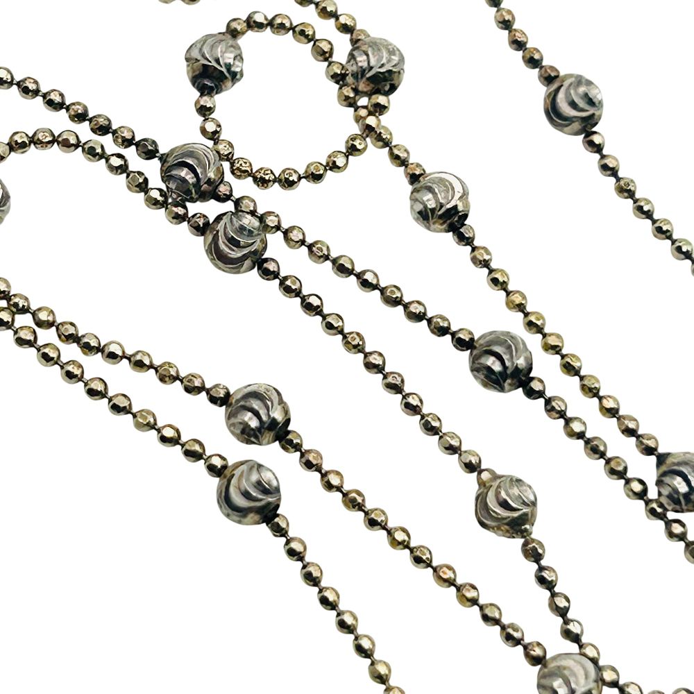 Lot 170: Italy Sterling Bead Chain Necklace