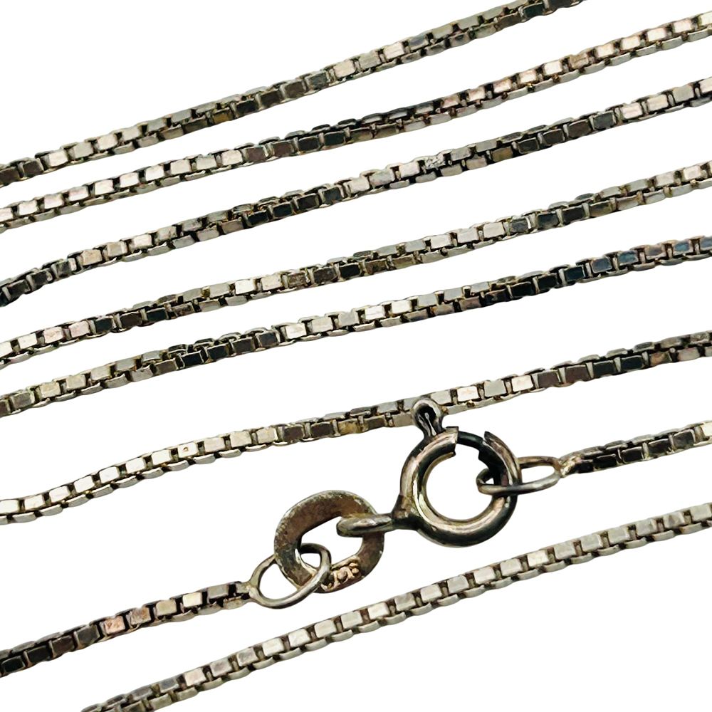 Lot 179: Sterling Long Box Chain Necklace