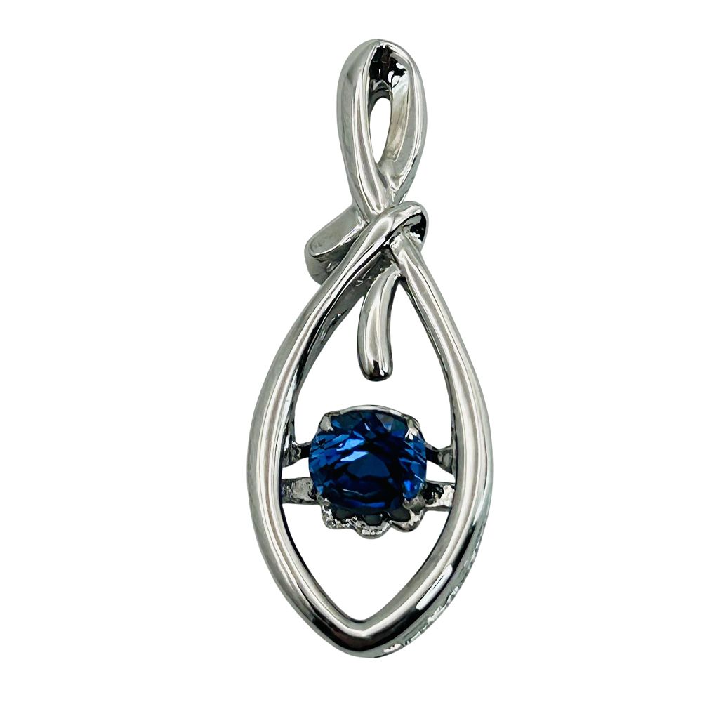 Lot 203: Sterling Sapphire Pendant