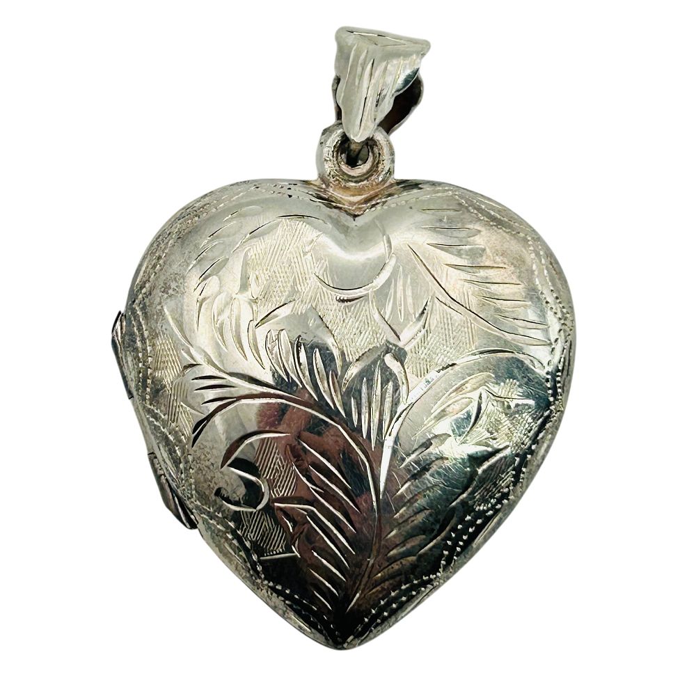 Lot 205: Sterling Locket Heart