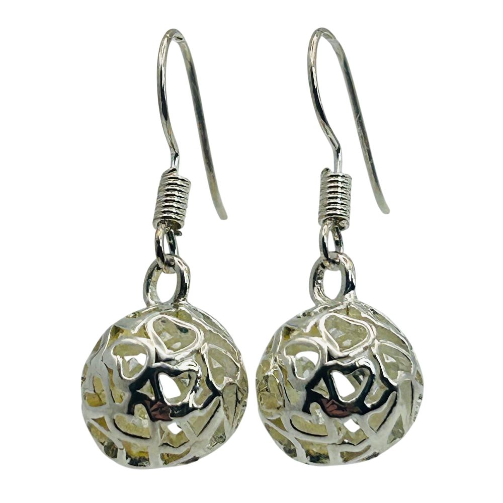 Lot 213: Sterling Heart Cut Out Round Hook Back Earrings
