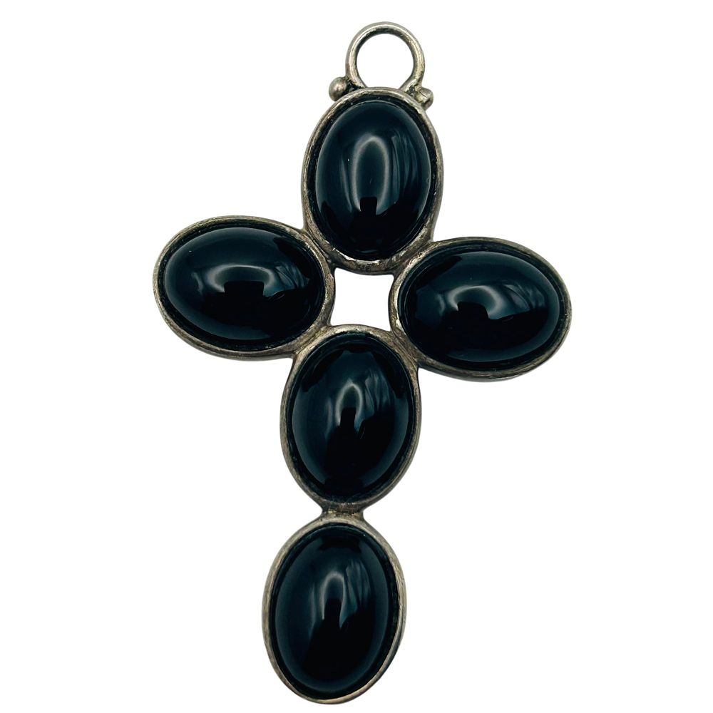Lot 225: Barse Sterling Onyx Cross Pendant