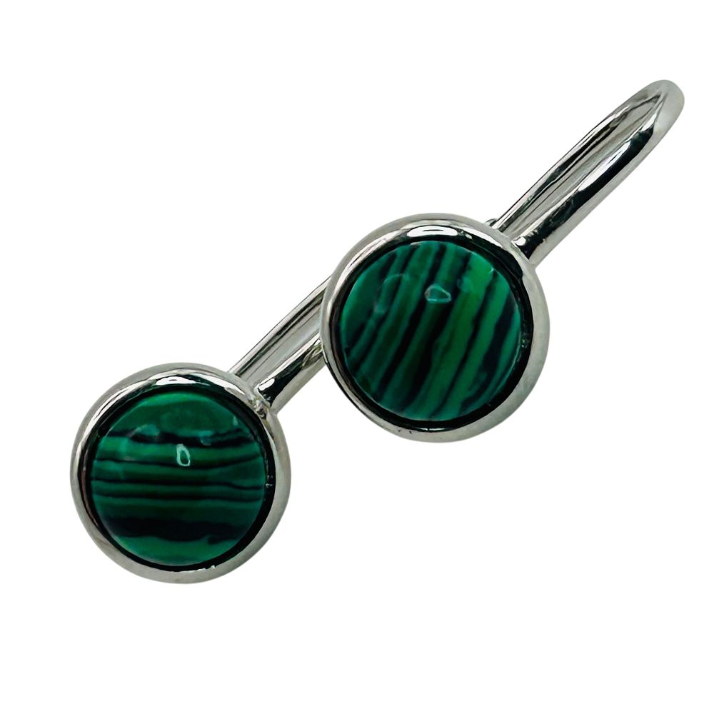 Lot 249: Sterling Malachite Jacket Earrings