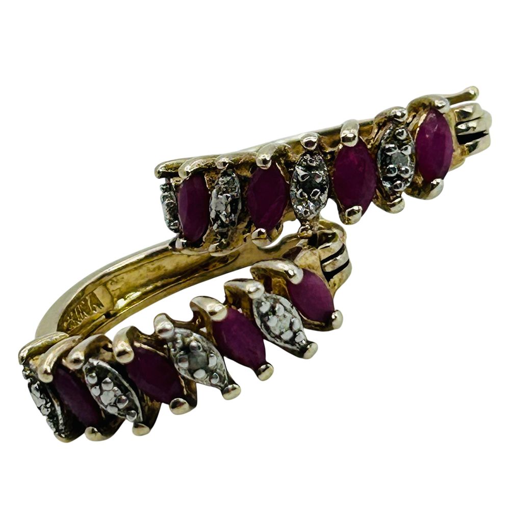 Lot 451: Sterling Ruby Diamond Accent Half Hoop Earrings
