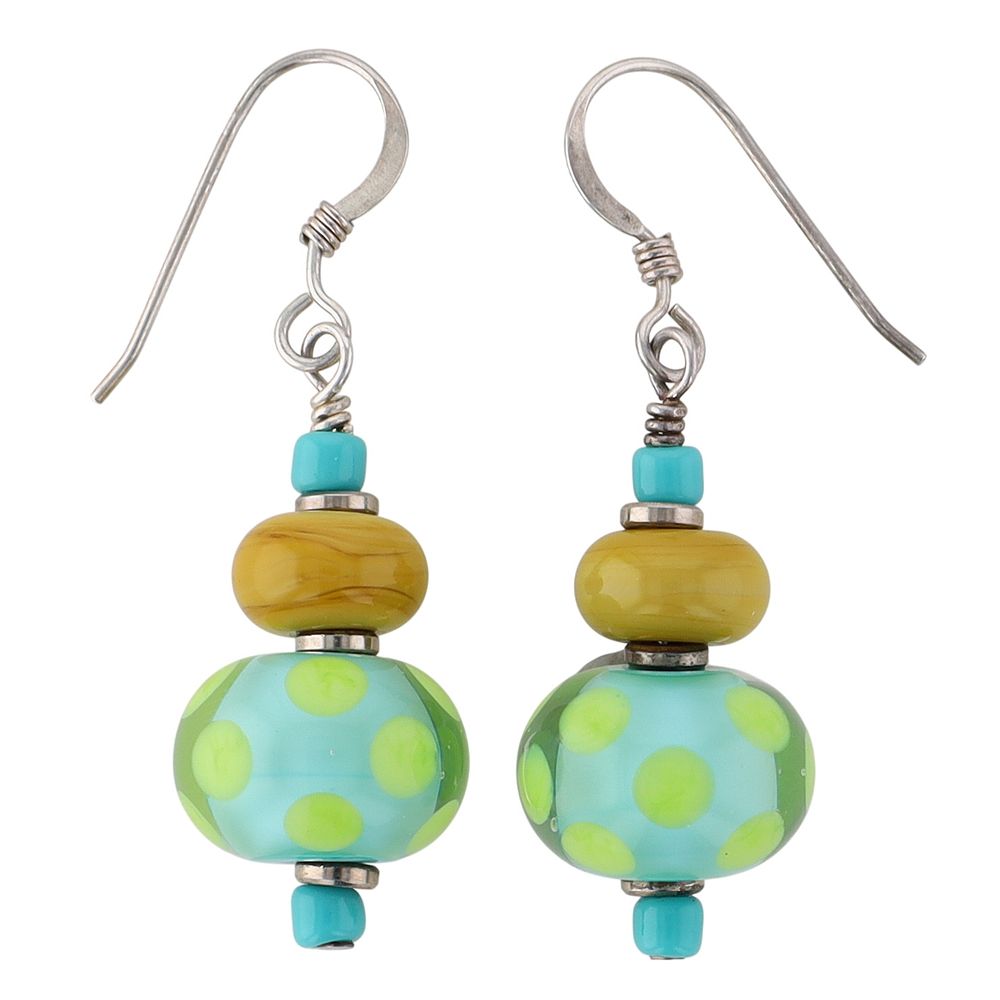 Lot 186: Sterling Glass Beaded Hook Earrings 5.7g