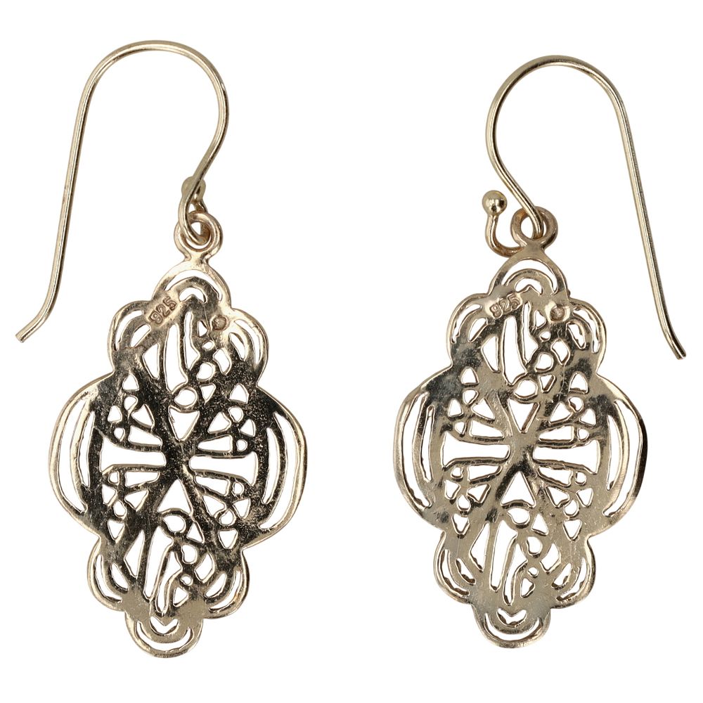 Lot 195: Gold Over Sterling Filigree Hook Earrings 2.4g