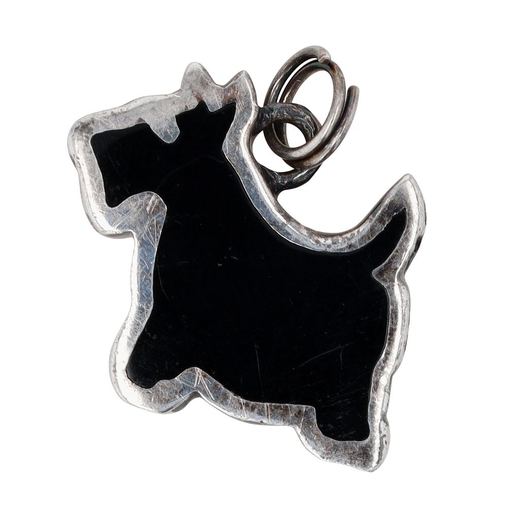 Lot 248: Signed Sterling Resin Scottish Terrier Charm Pendant 2.1g