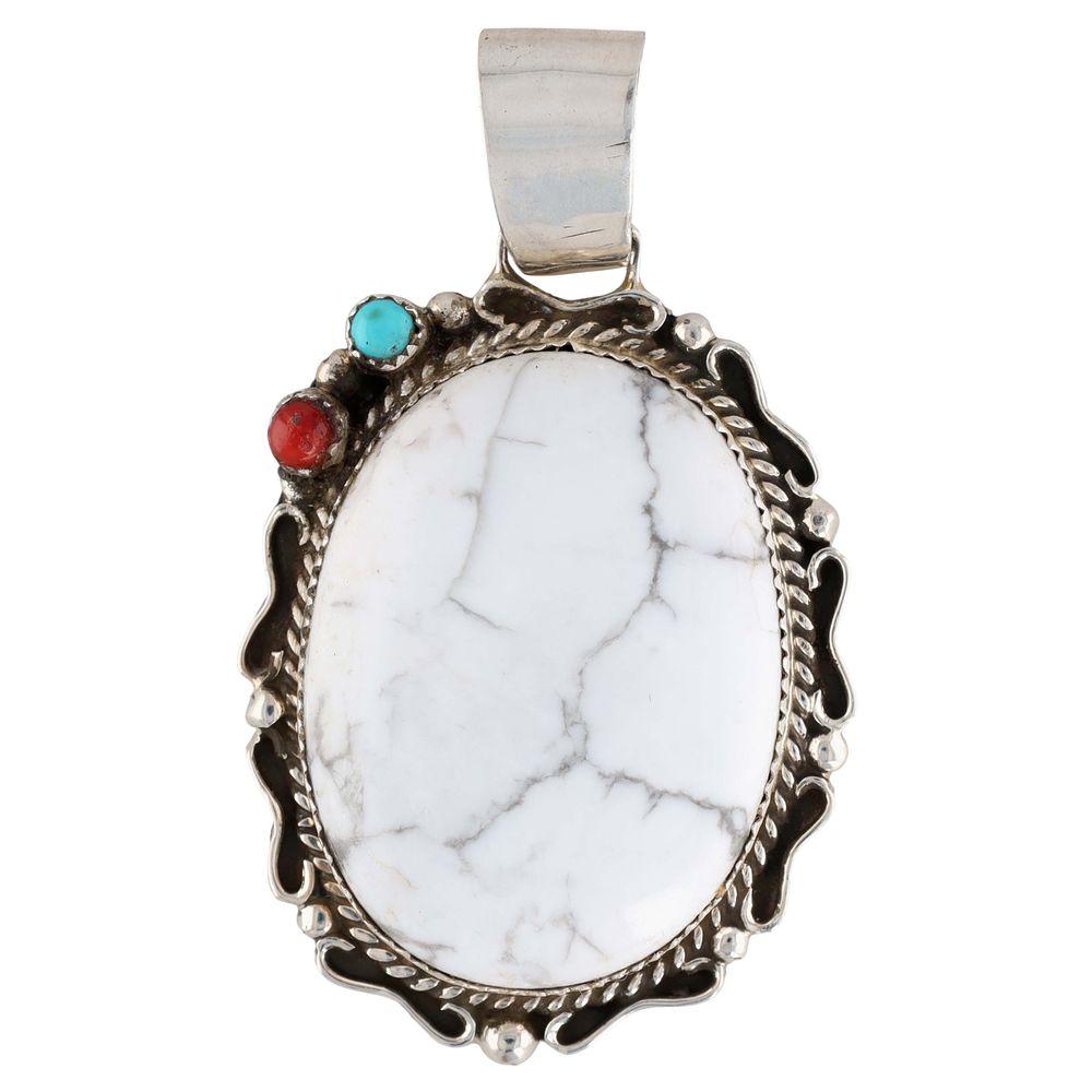 Lot 174: Susan Yazzie Navajo Sterling Multi-Stone Pendant