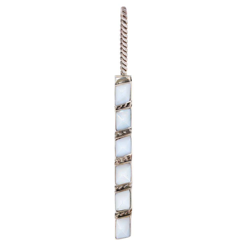 Lot 472: Southwest Sterling Mother of Pearl Studded Bar Pendant
