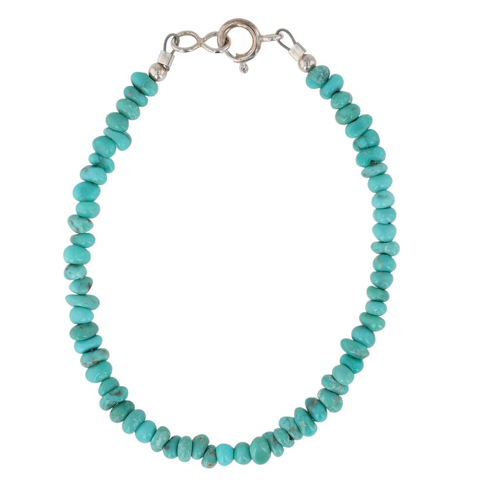 Lot 473: Southwest Sterling Turquoise Chip Bracelet