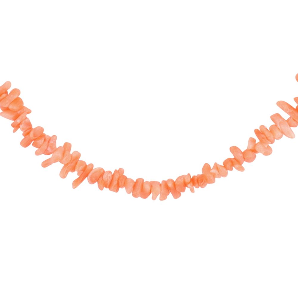 Lot 477: Silver Tone Dyed Pink Coral Necklace