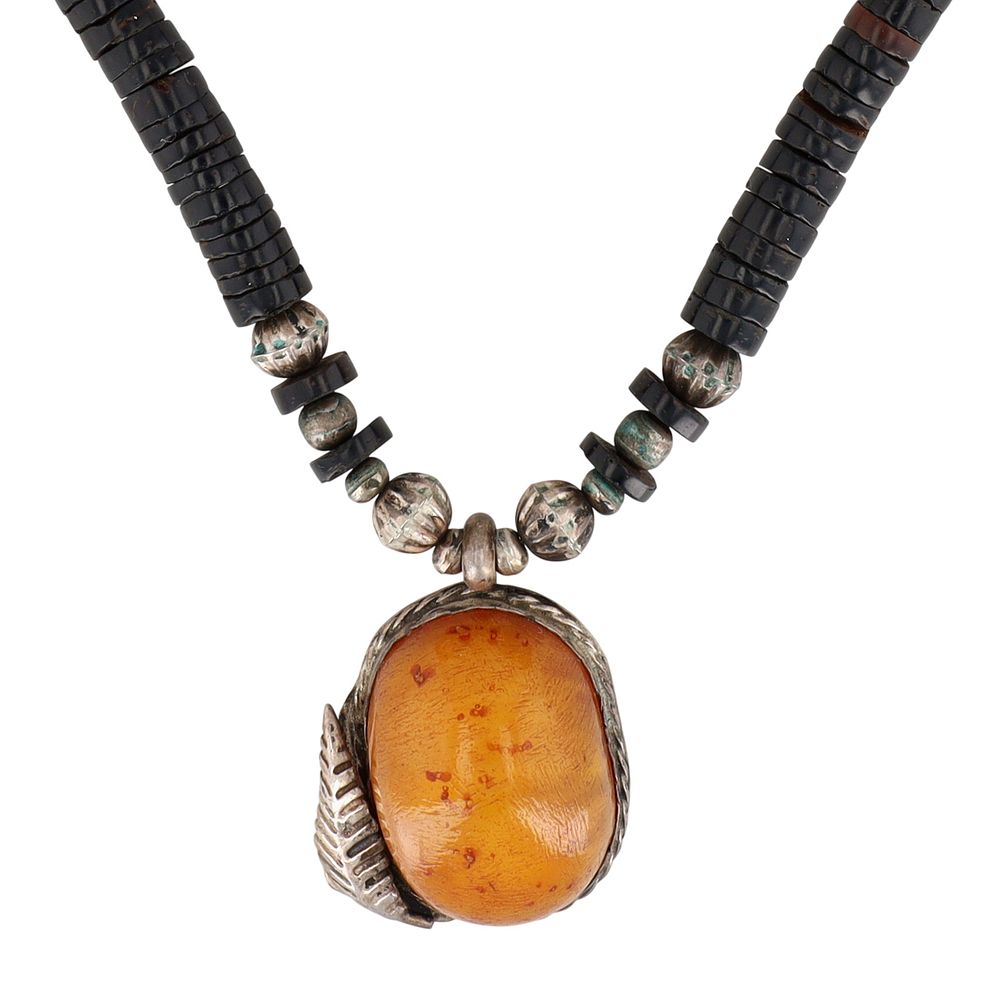 Lot 501: Vintage Navajo Sterling Multi-Stone Heishi Necklace