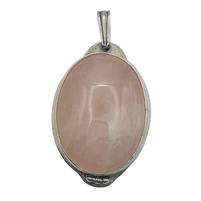 Sterling Rose Quartz Pendant. 9.4g