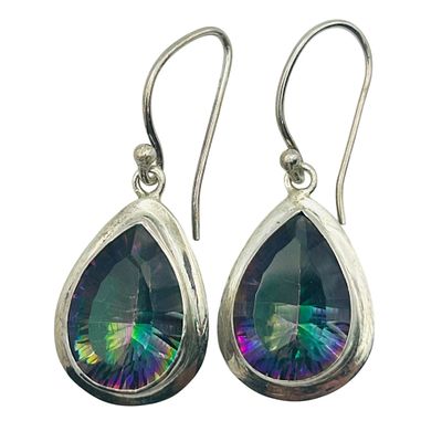 Signed Sterling Mystic Topaz Earrings. Signed FNA Sterling Mystic Topaz Earrings &mdash; 