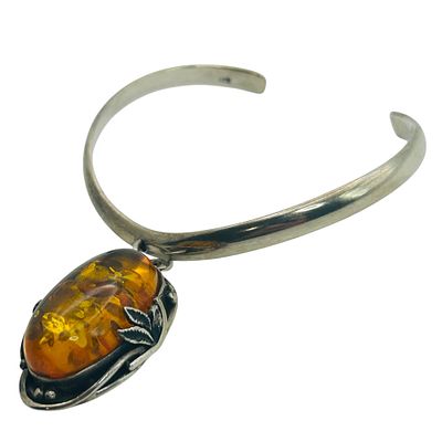 Sterling Baltic Amber Cuff Bracelet. 20.7g