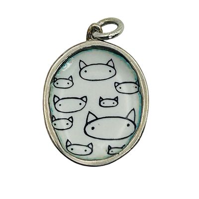 Mark Poulin Sterling Cat Pendant. 2.8g