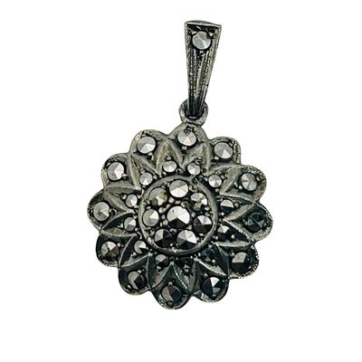 German Sterling Marcasite Sun Pendant. 2.9g