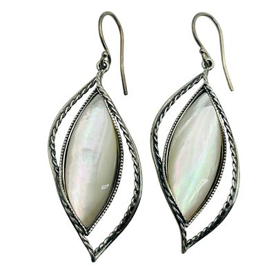 Israel PAZ Sterling Mother Of Pearl Earrings. 12.0g