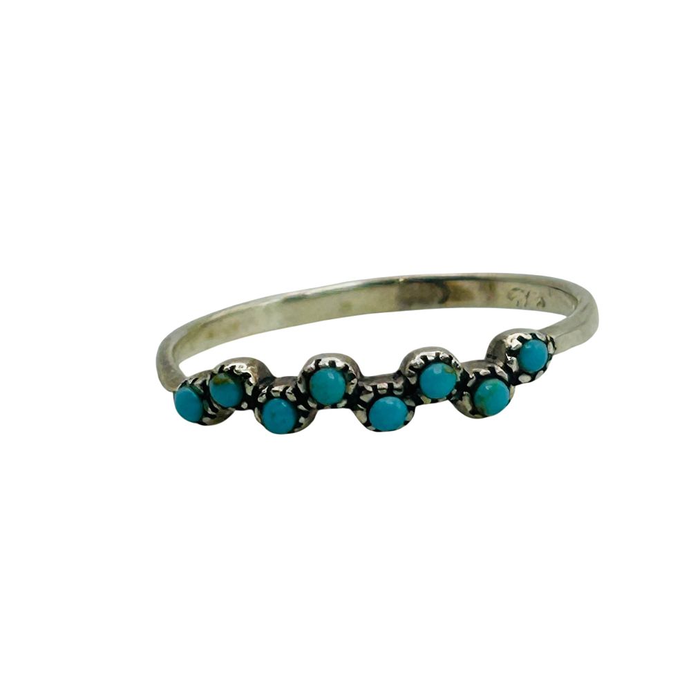 Lot 474: Sterling Turquoise Ring Sz 6