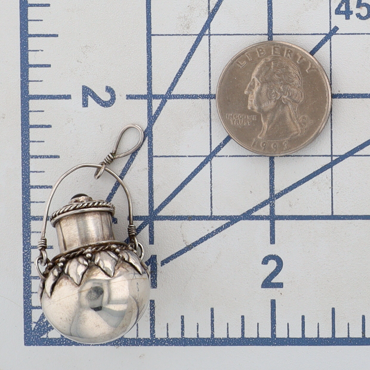 Handmade Sterling Silver Onyx Etruscan Revival Urn Pendant