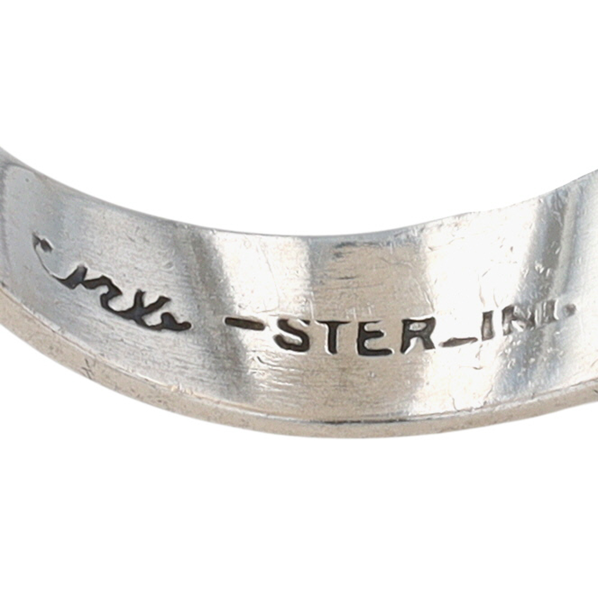 Signed Sterling Silver Adjustable Modern Double Ball Wrap Ring