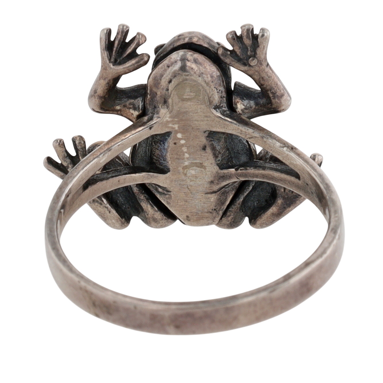 Sterling Silver Articulated Frog Ring Size 6.75