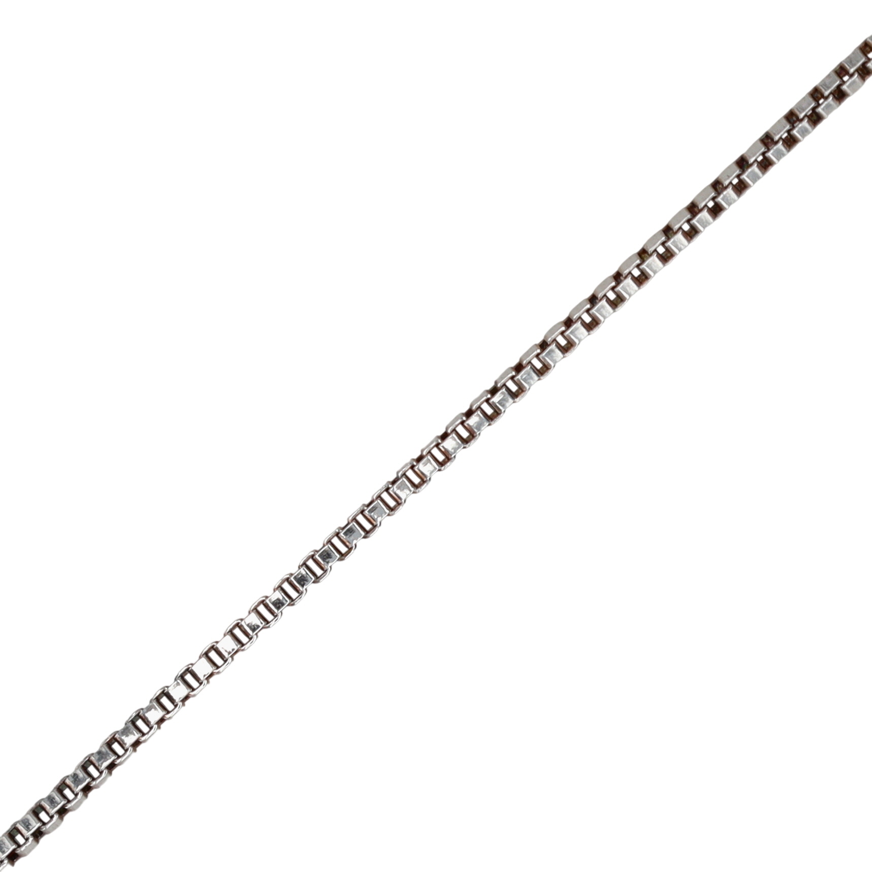 Signed Sterling Silver Box Chain Necklace