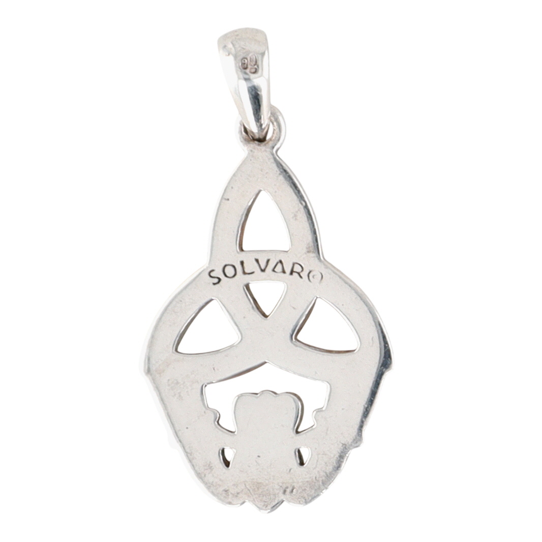 Solvar Sterling Silver Celtic Knot Claddagh Pendant