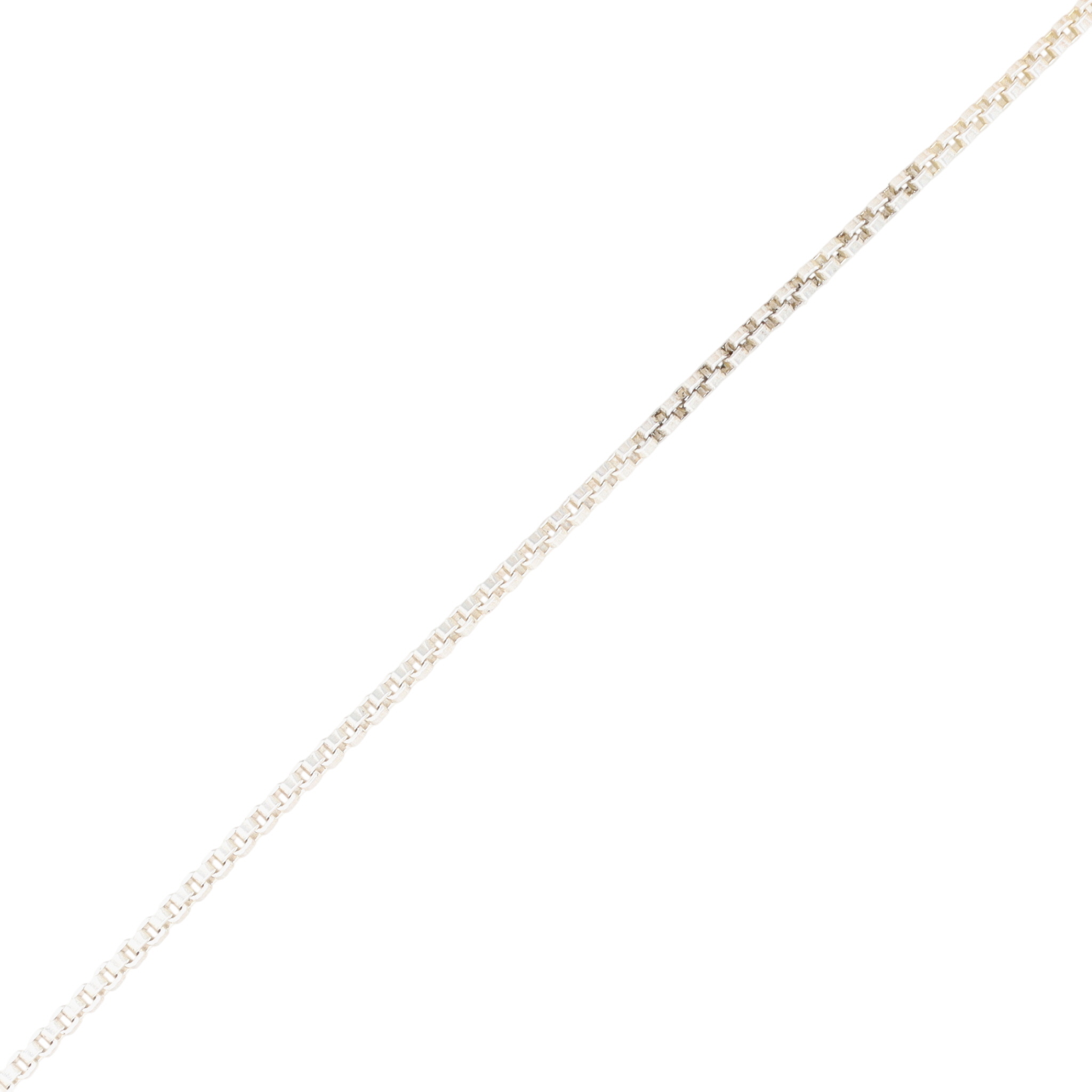 Signed Italy Sterling Silver Box Chain Necklace
