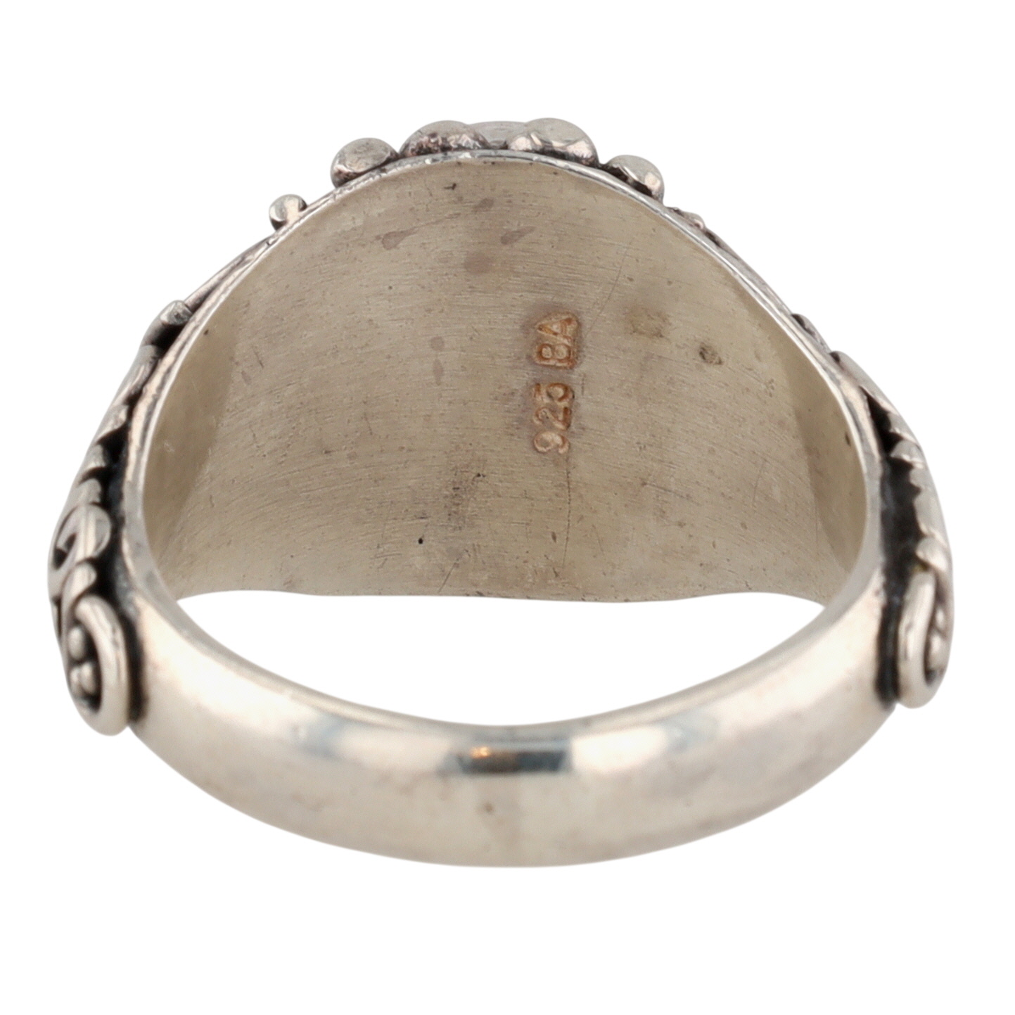 Signed Sterling Silver Topaz Swirl Ring Size 8.25