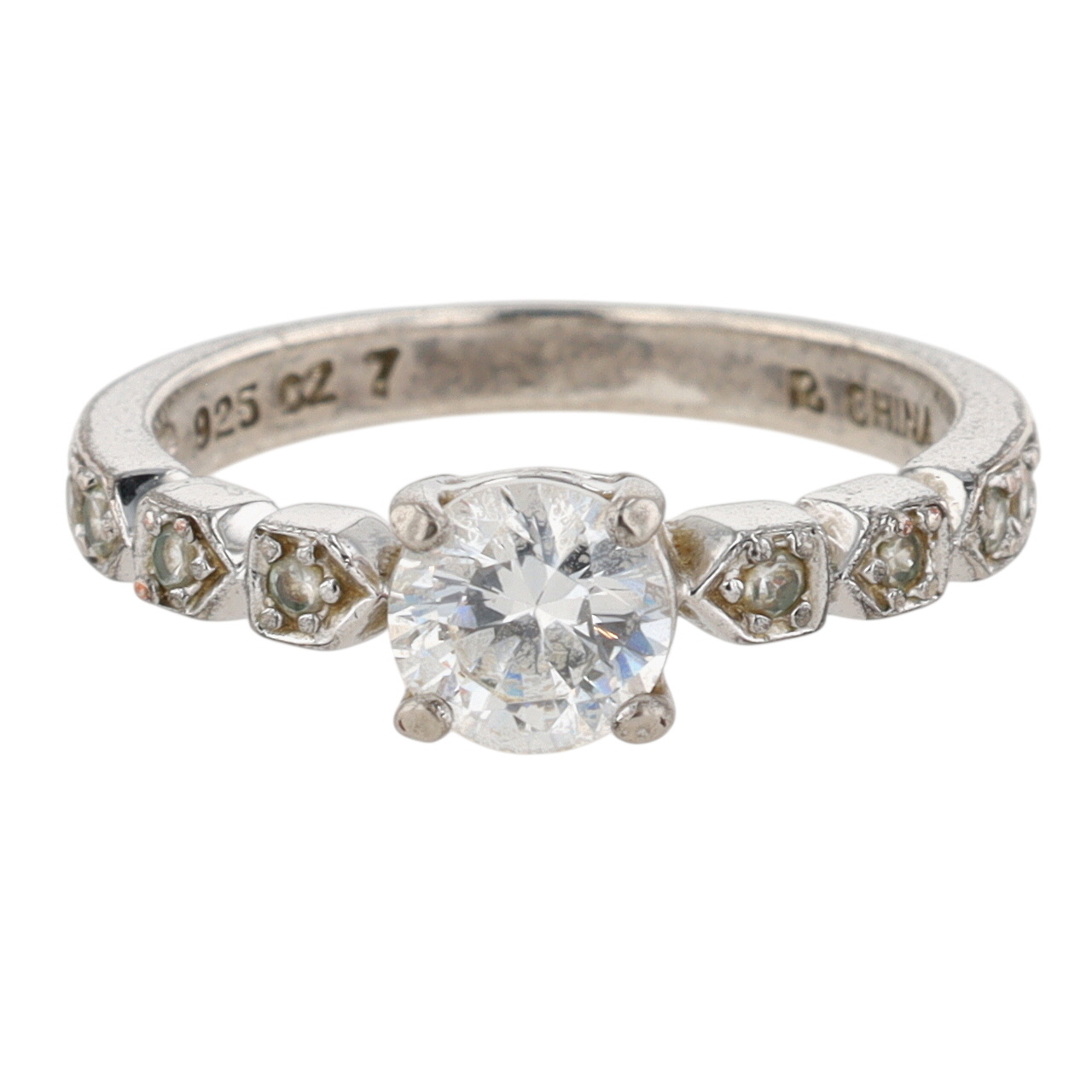 Ross Simons Sterling Silver CZ Solitaire Ring Size 7