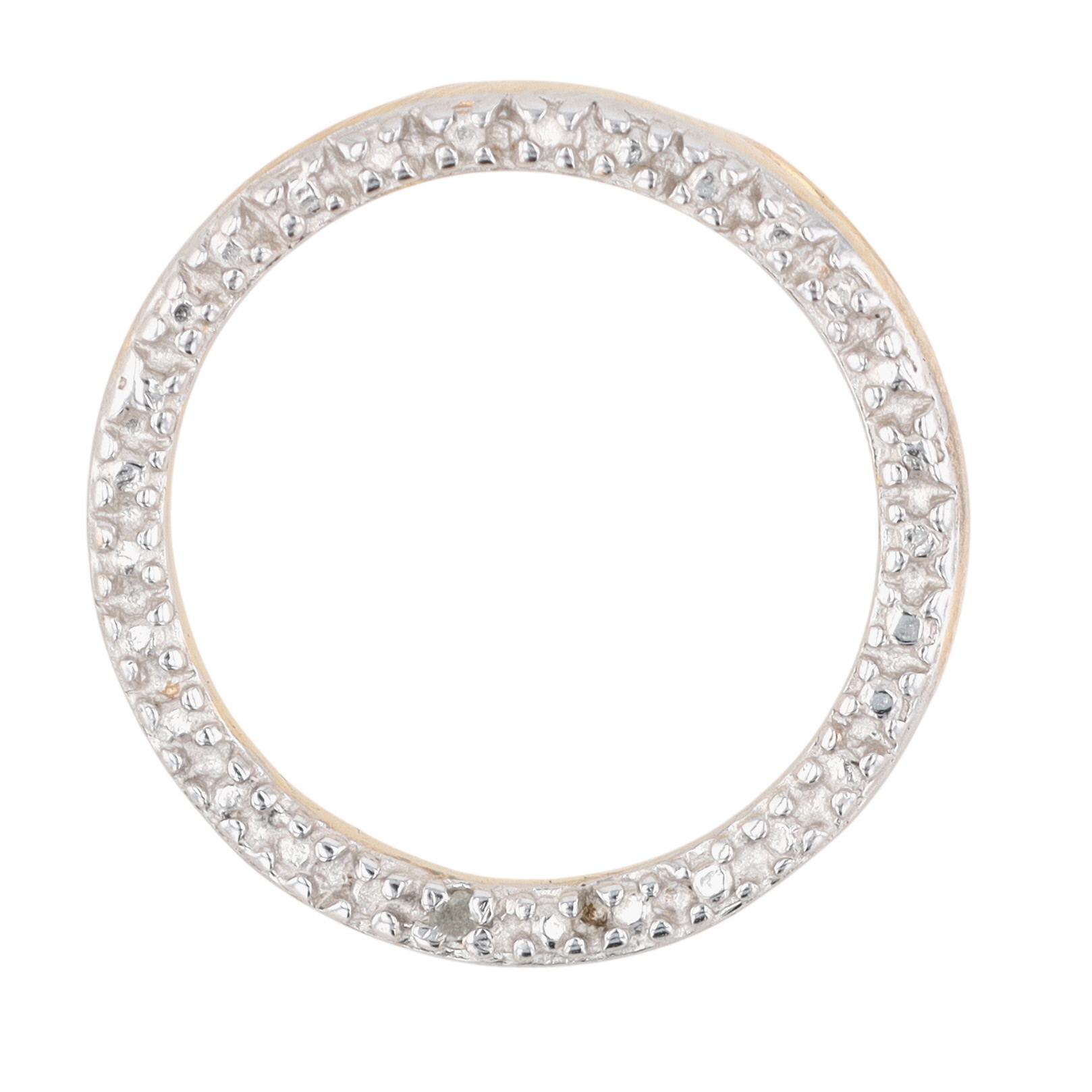 Ross Simons Gold Over Sterling Silver Diamond Circle Slide Pendant