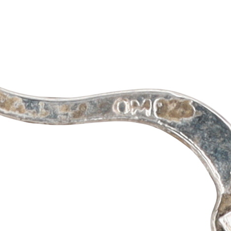 Signed Sterling Silver Textured Hoop Earrings