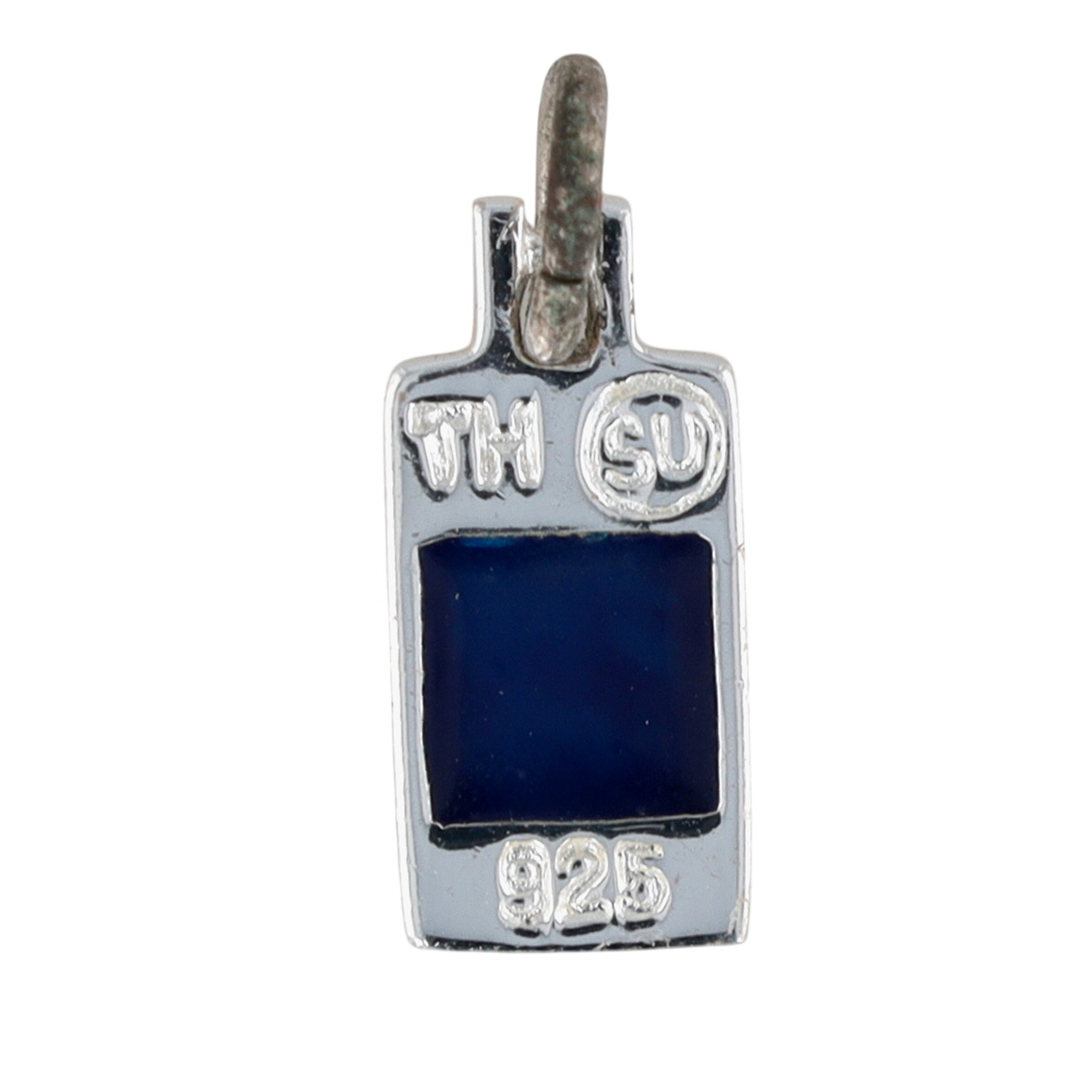 Signed Sterling Silver Lapis Inlay Pendant