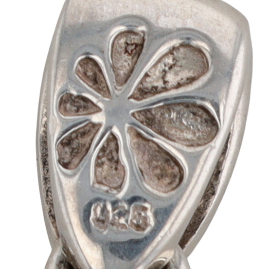 Signed Sterling Silver Larimar Amethyst Modern Pendant