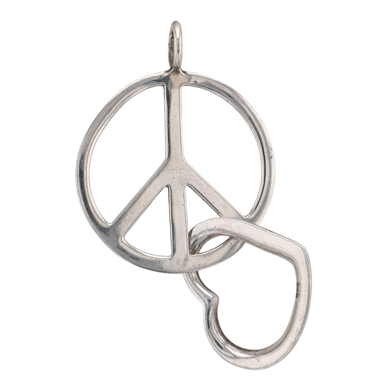 Sterling Silver Peace Love Dangle Pendant
