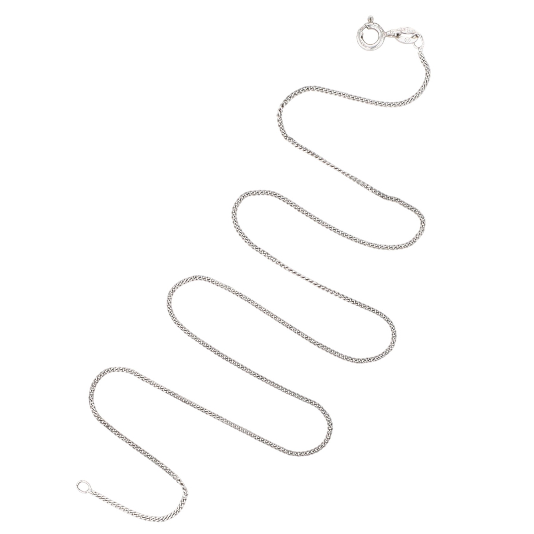 Signed Italian Sterling Silver Curb Chain Necklace