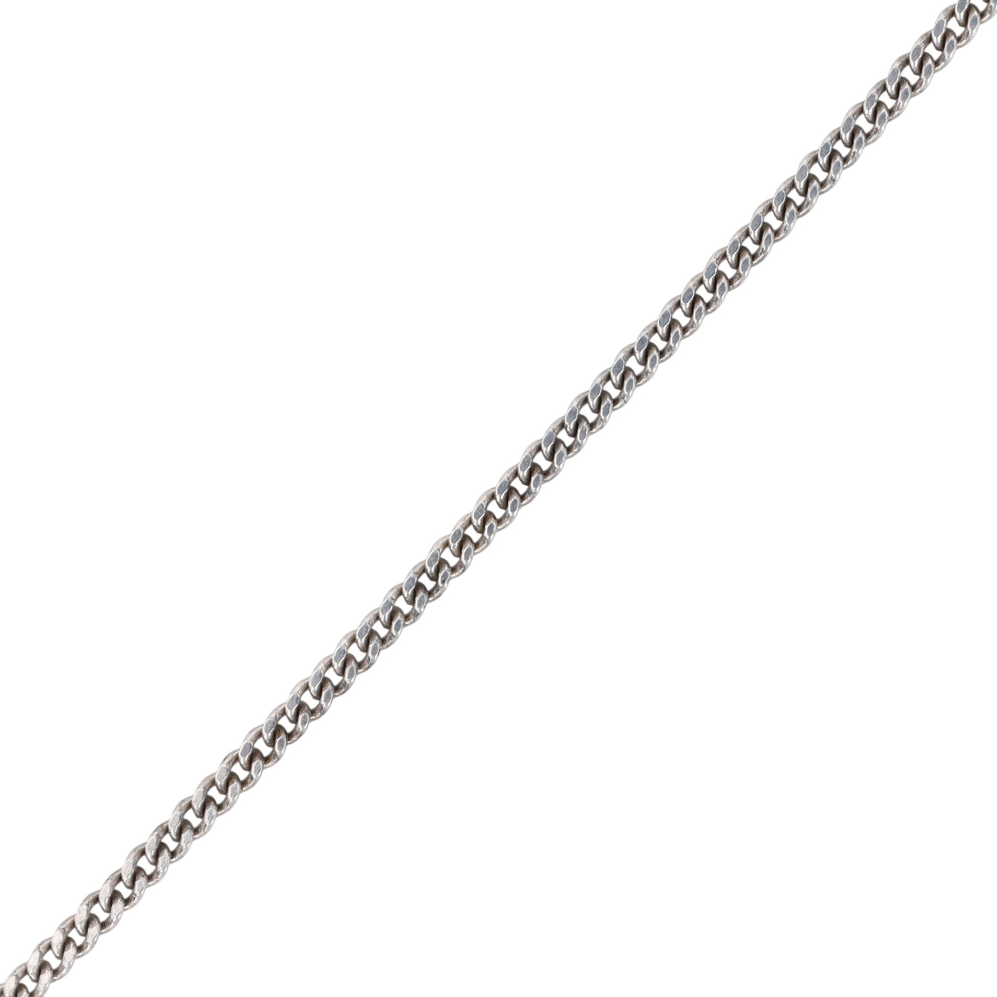 Signed Italian Sterling Silver Curb Chain Necklace