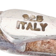 Signed Italy Sterling Silver Omega Chain Necklace