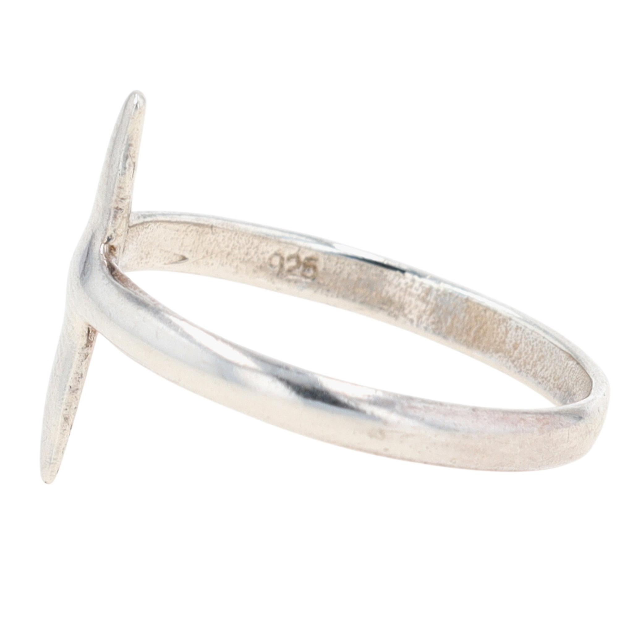Sterling Silver Crescent Moon Ring Size 8