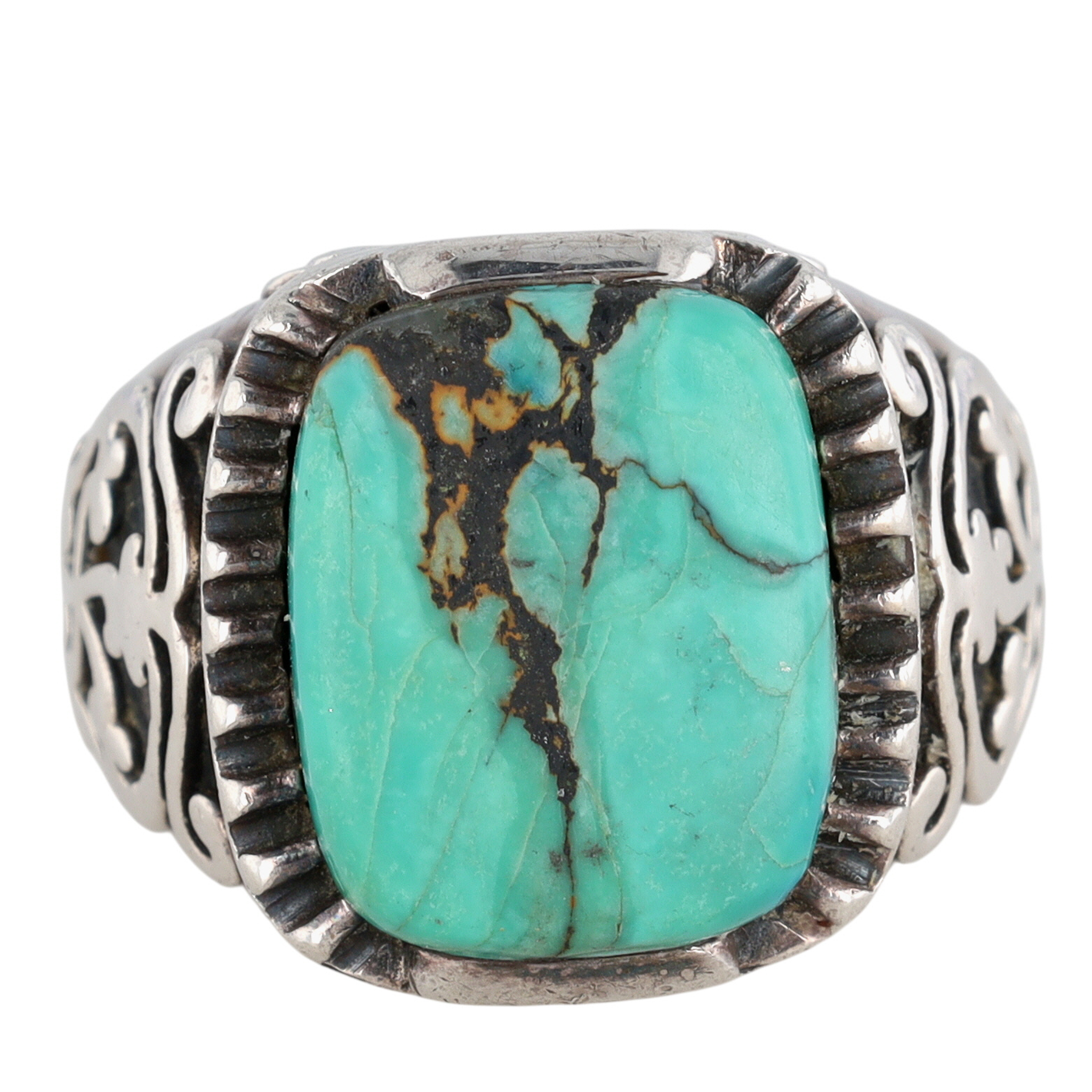 Silpada Sterling Silver Turquoise Scroll Ring Size 8