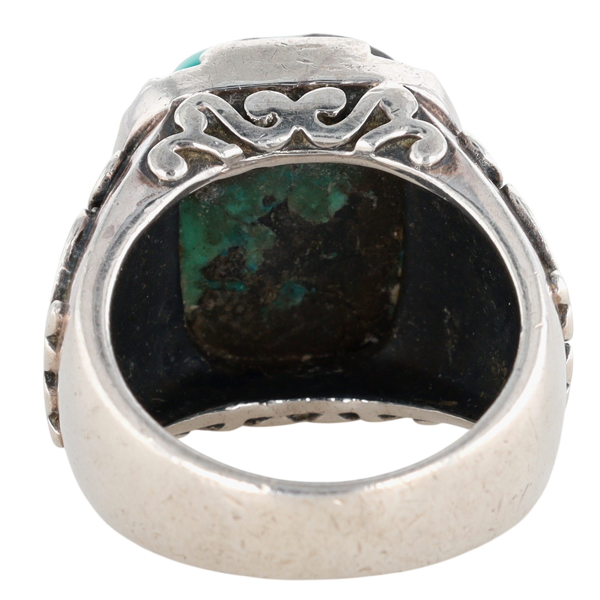 Silpada Sterling Silver Turquoise Scroll Ring Size 8