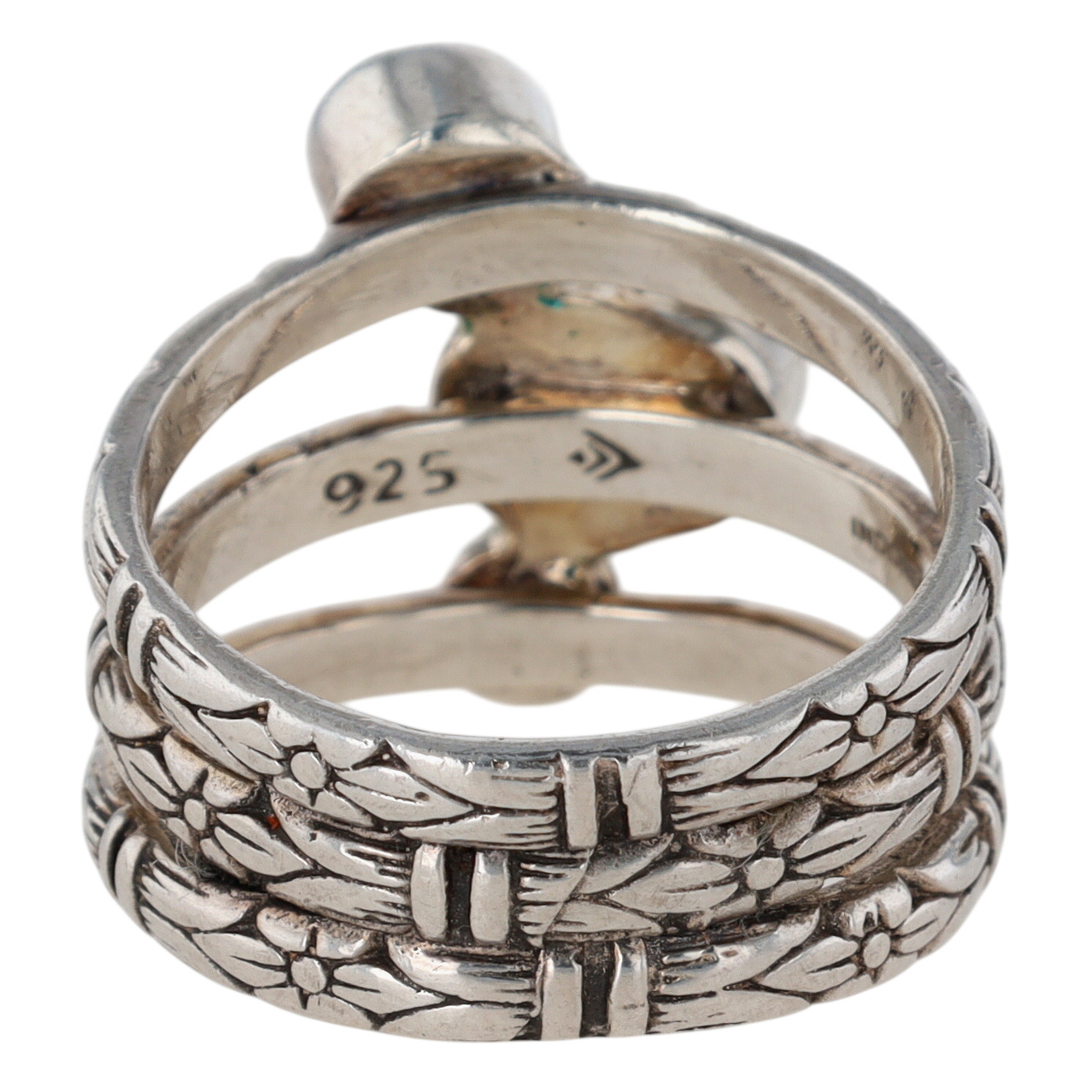 Silpada Sterling Silver Multi-Stone Tri Band Ring Size 9.25