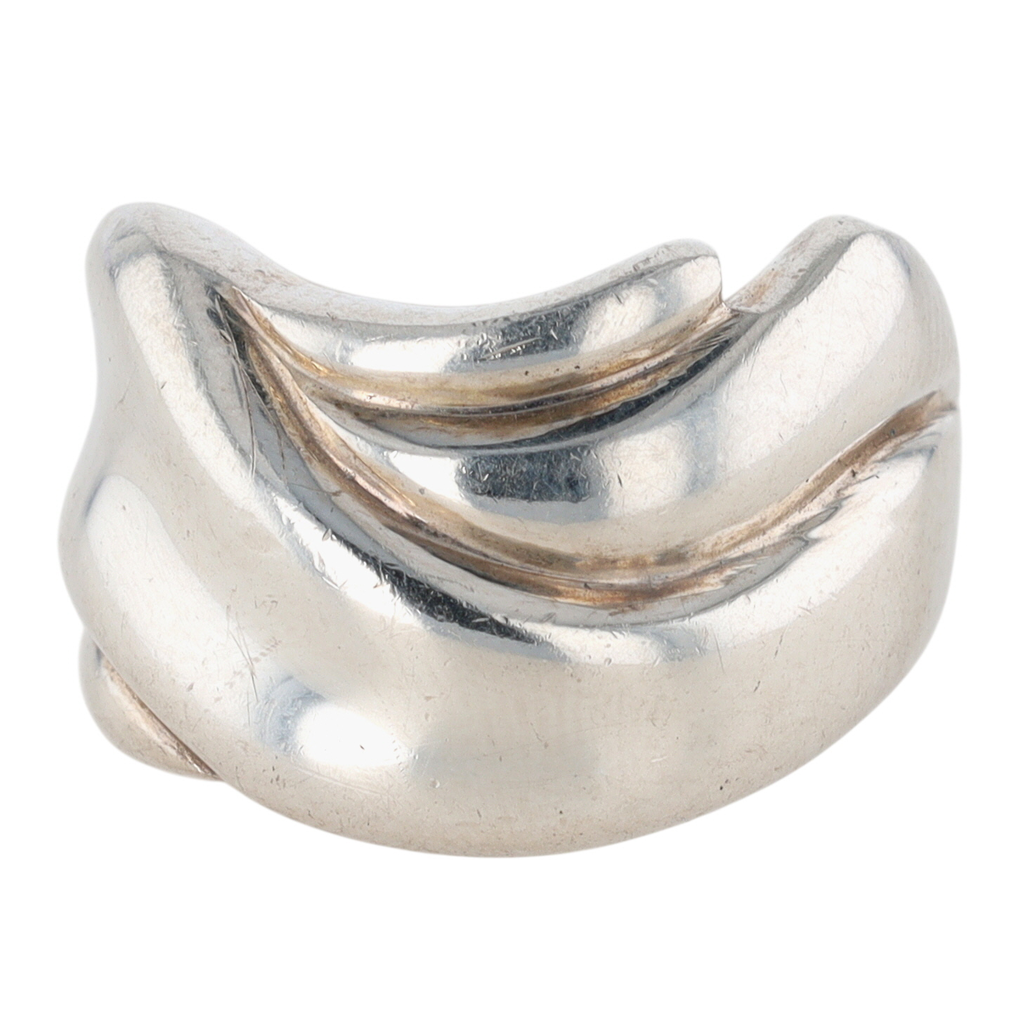 Silpada Sterling Silver Wavy Wide Band Ring Size 6.75