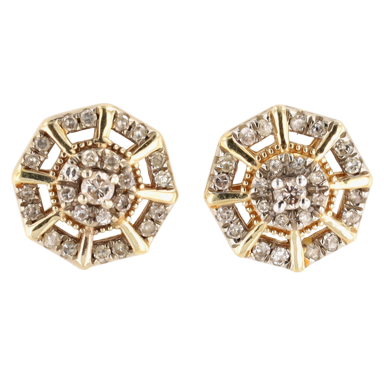 Silpada Gold Over Sterling Silver Diamond Halo Stud Earrings