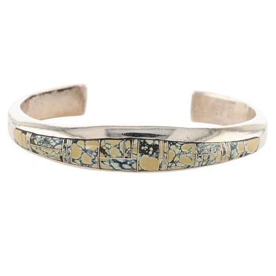 Frank Chee Navajo Sterling Variscite Inlay Cuff Bracelet. Frank Chee Navajo Sterling 
